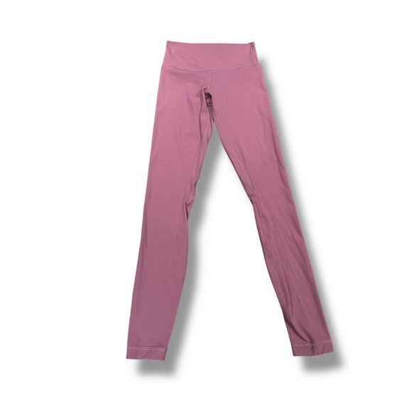 Lululemon Align High Rise Ribbed 28" Leggings Velvet Dust Athleisure Yoga Size 4 - Picture 1 of 4